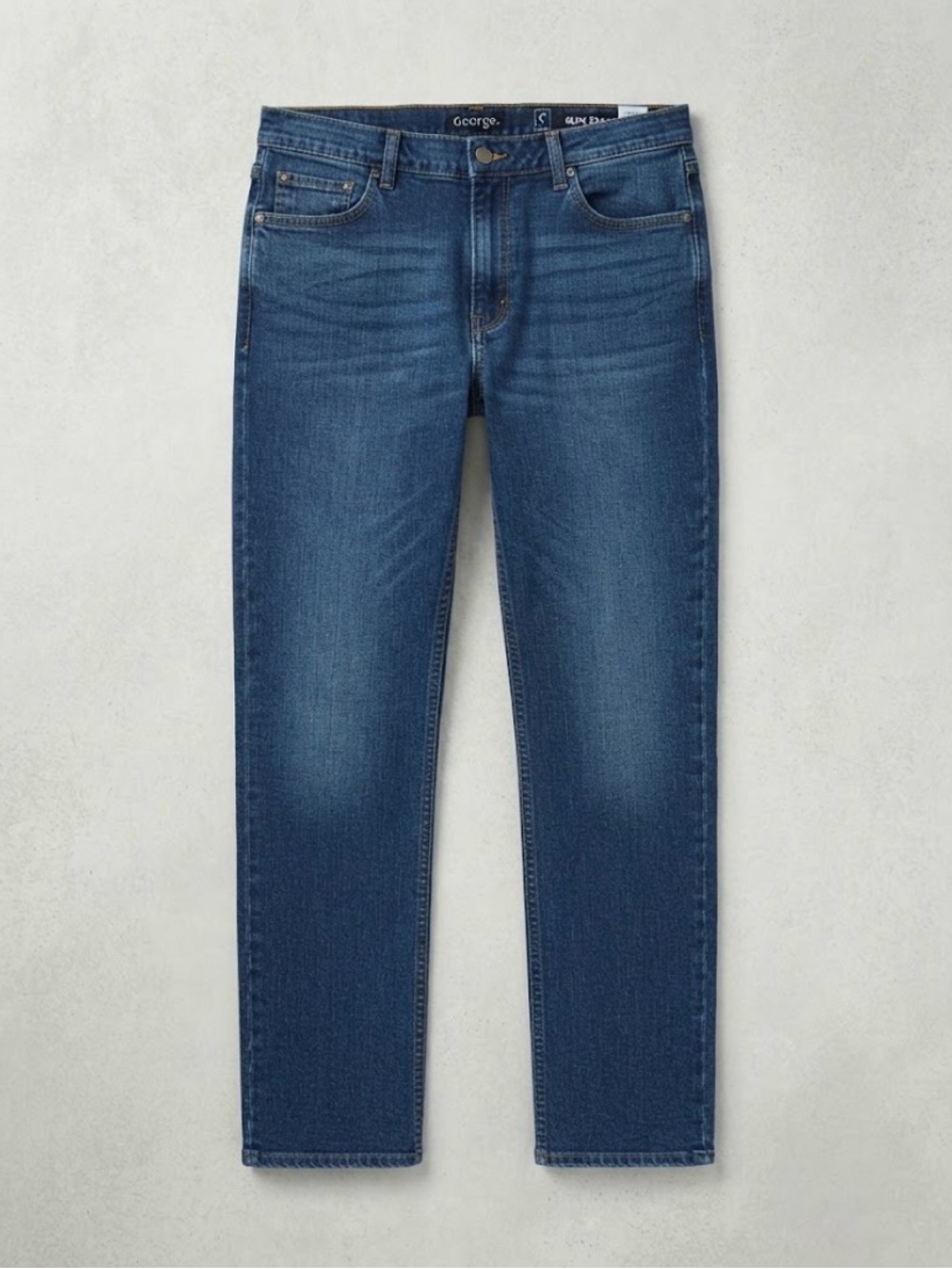 34x30 George Men's Slim Straight Jeans - Blue